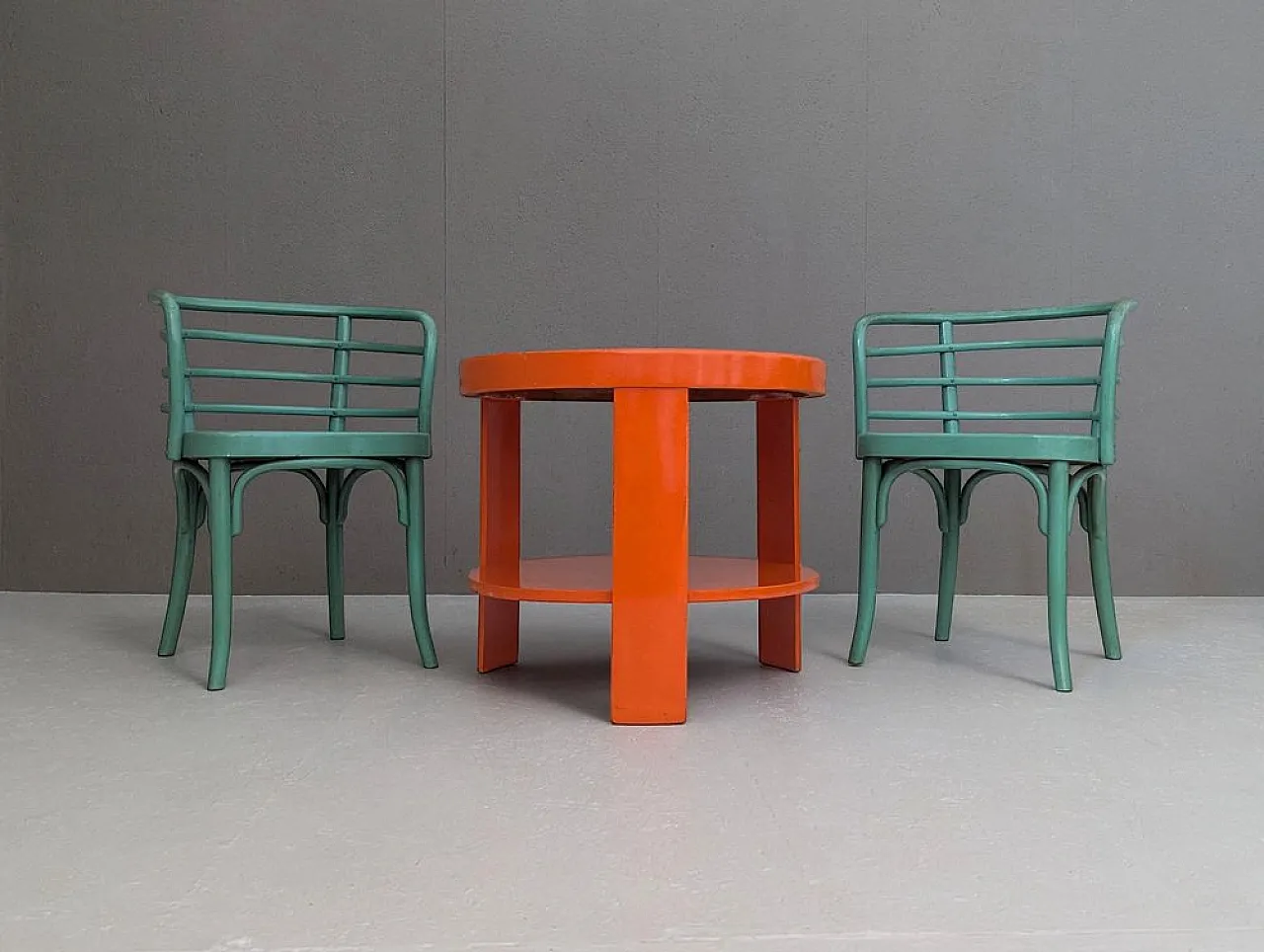 Viennese Thonet B 246 chairs & T 142 table by Josef Frank, 1930s 1