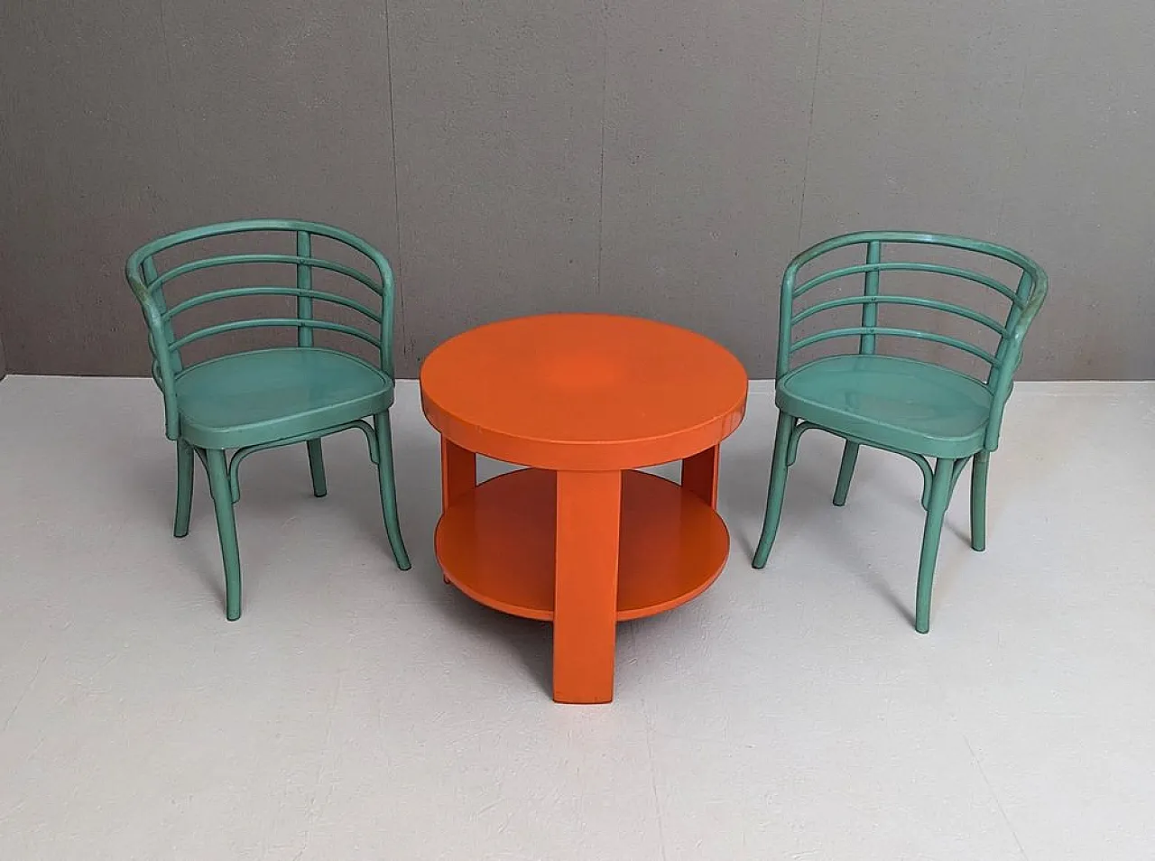 Viennese Thonet B 246 chairs & T 142 table by Josef Frank, 1930s 2
