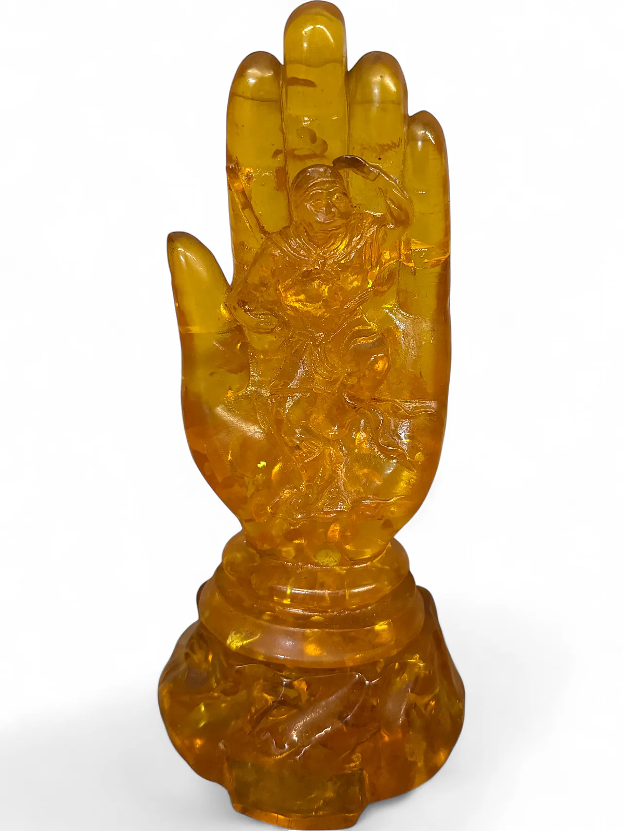 Mano Ambra con scolpito Buddah Cina, ‘900 11