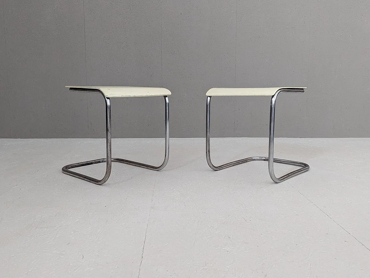 Pair of cantilever Stools by Mart Stam for Mücke Melder, 1930s 4