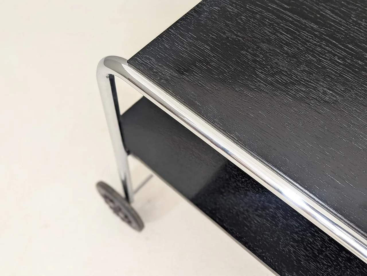 Bauhaus tubular steel serving cart by Robert Slezák, 1930s 9
