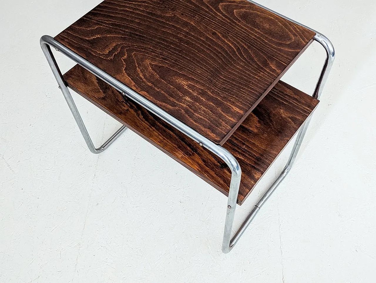 Bauhaus tubular steel side table by Marcel Breuer for Slezak, 1930s 10