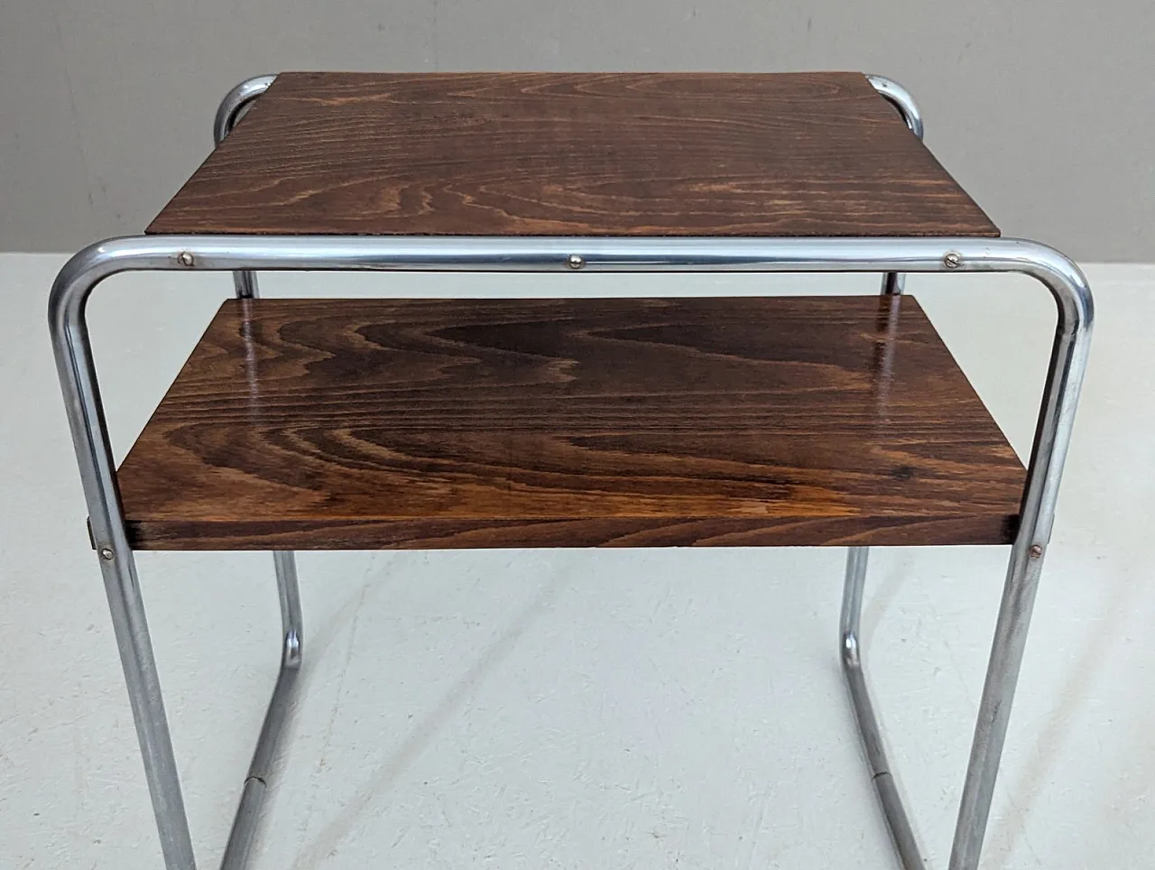 Bauhaus tubular steel side table by Marcel Breuer for Slezak, 1930s 11