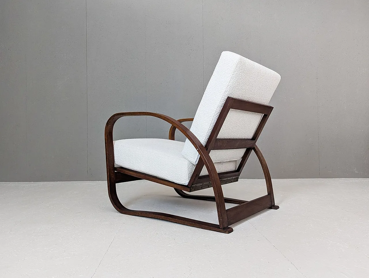 H 70 armchair in bouclé by Jindrich Halabala for Up Závody, 1930s 2
