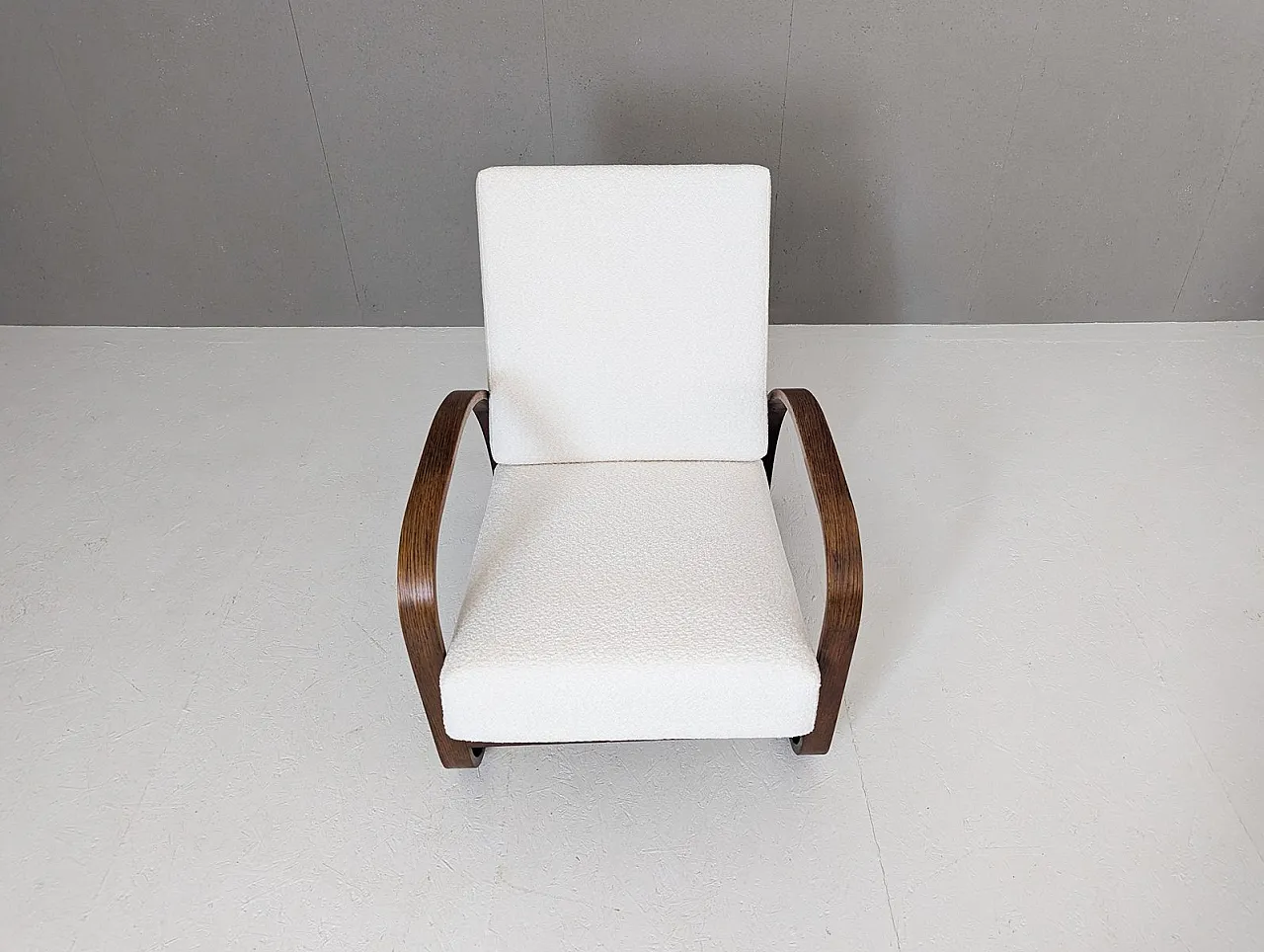 H 70 armchair in bouclé by Jindrich Halabala for Up Závody, 1930s 6