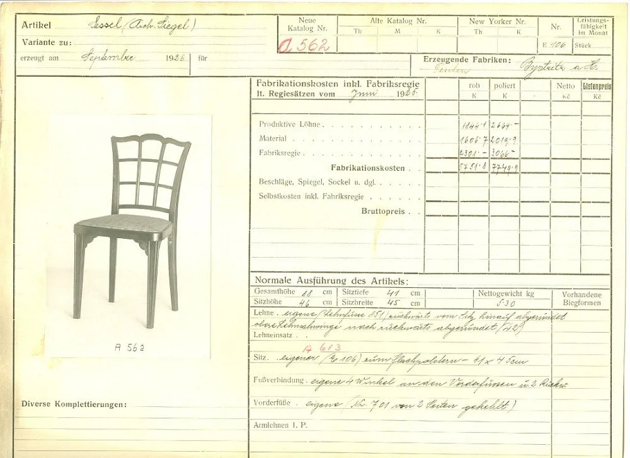 Coppa di sedie A562 di Gustav Siegel per Thonet, anni '30 14