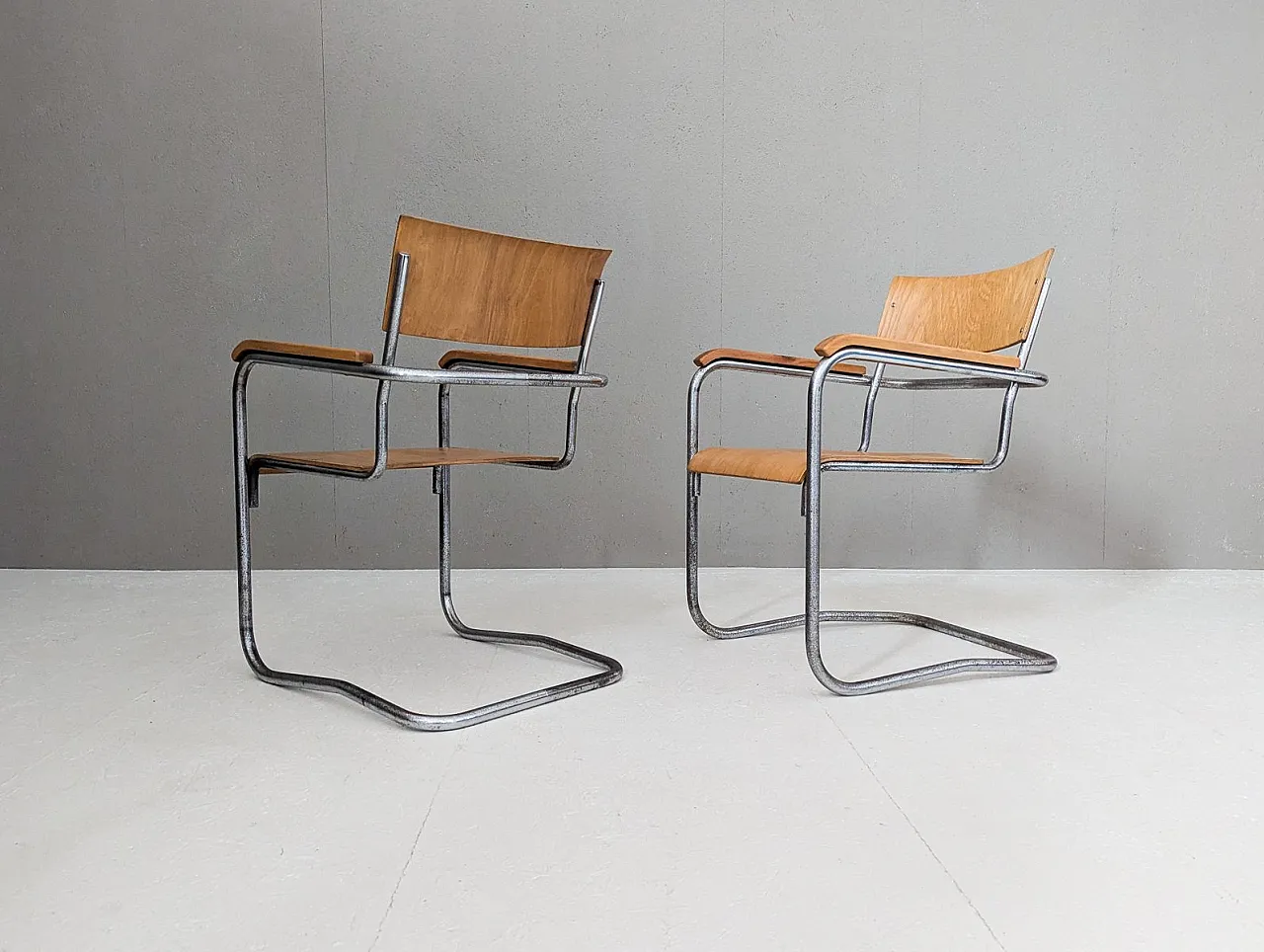 Pair of B 34 armchairs by Marcel Breuer for Samal & Co., 1930s 3