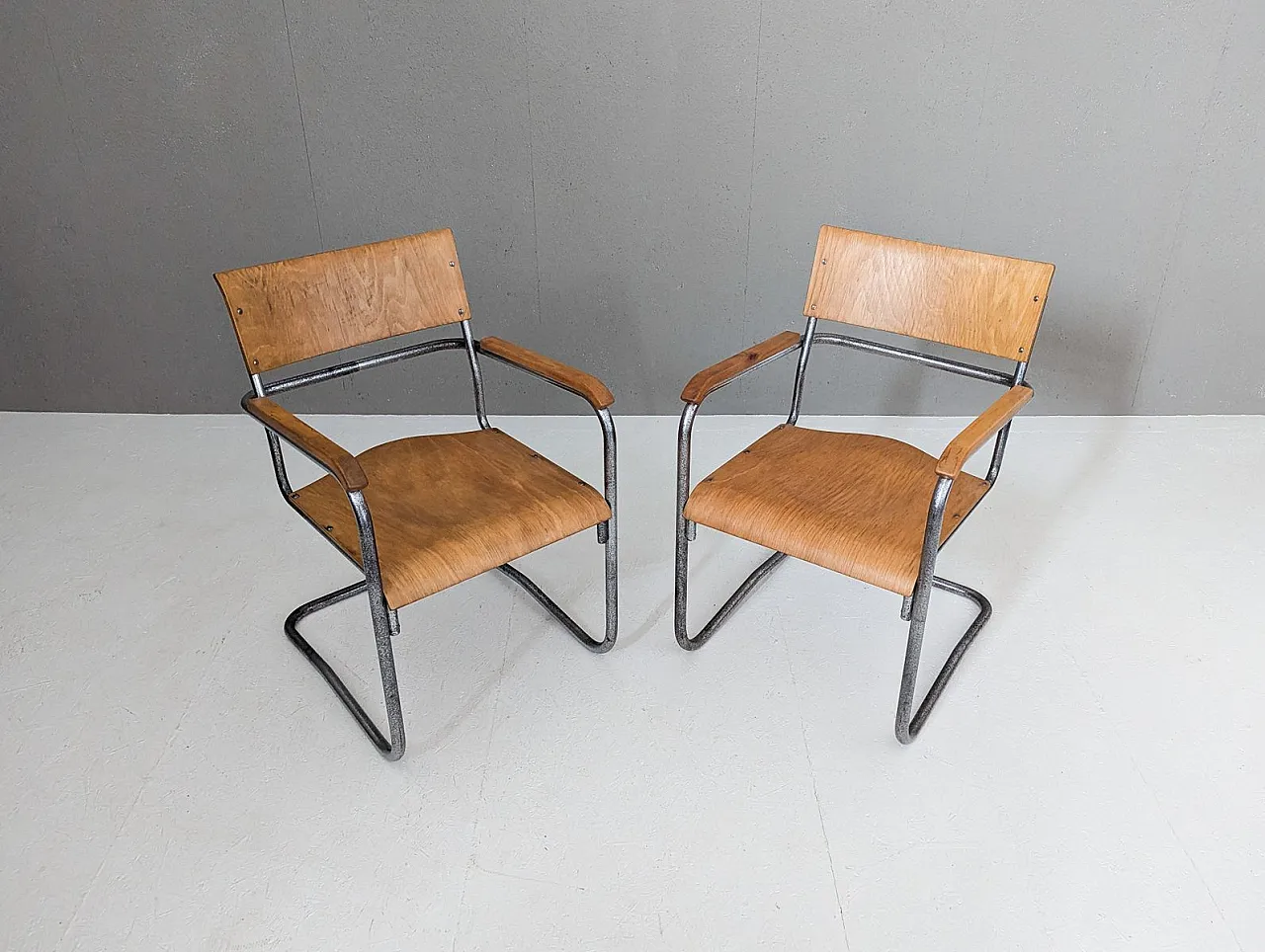 Pair of B 34 armchairs by Marcel Breuer for Samal & Co., 1930s 4