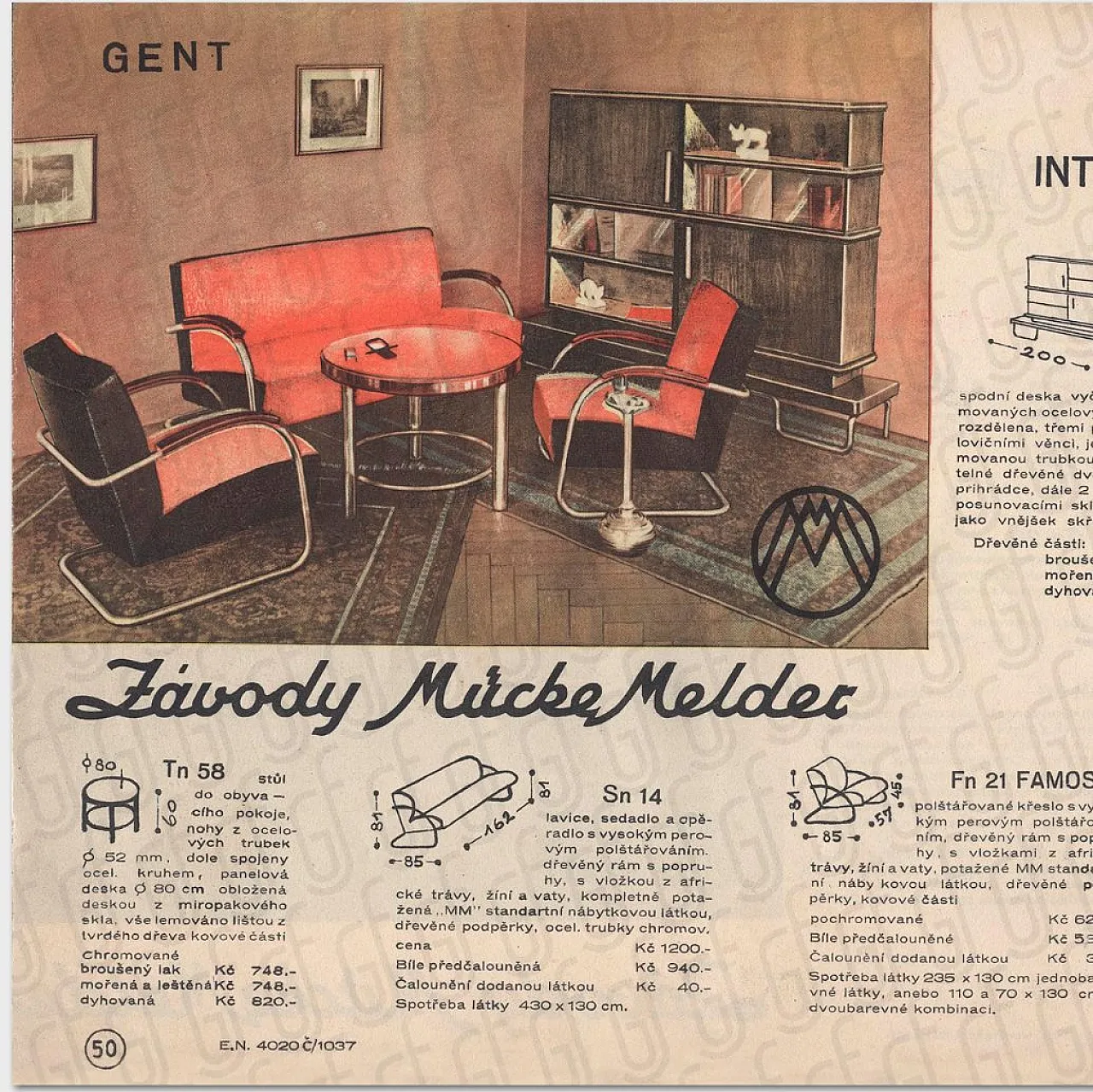 Tubular steel coffee table TN58 by Arnošt Beck for Mücke Melder, 1930s 4