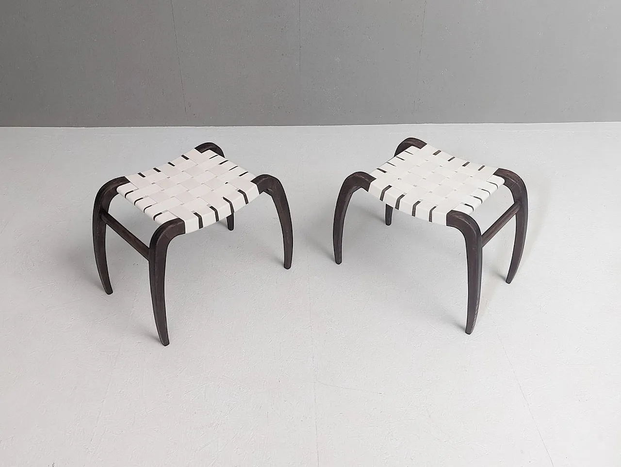 Pair of stools by Ladislav Bartoníček for Krásná Jizba, 1940s 2