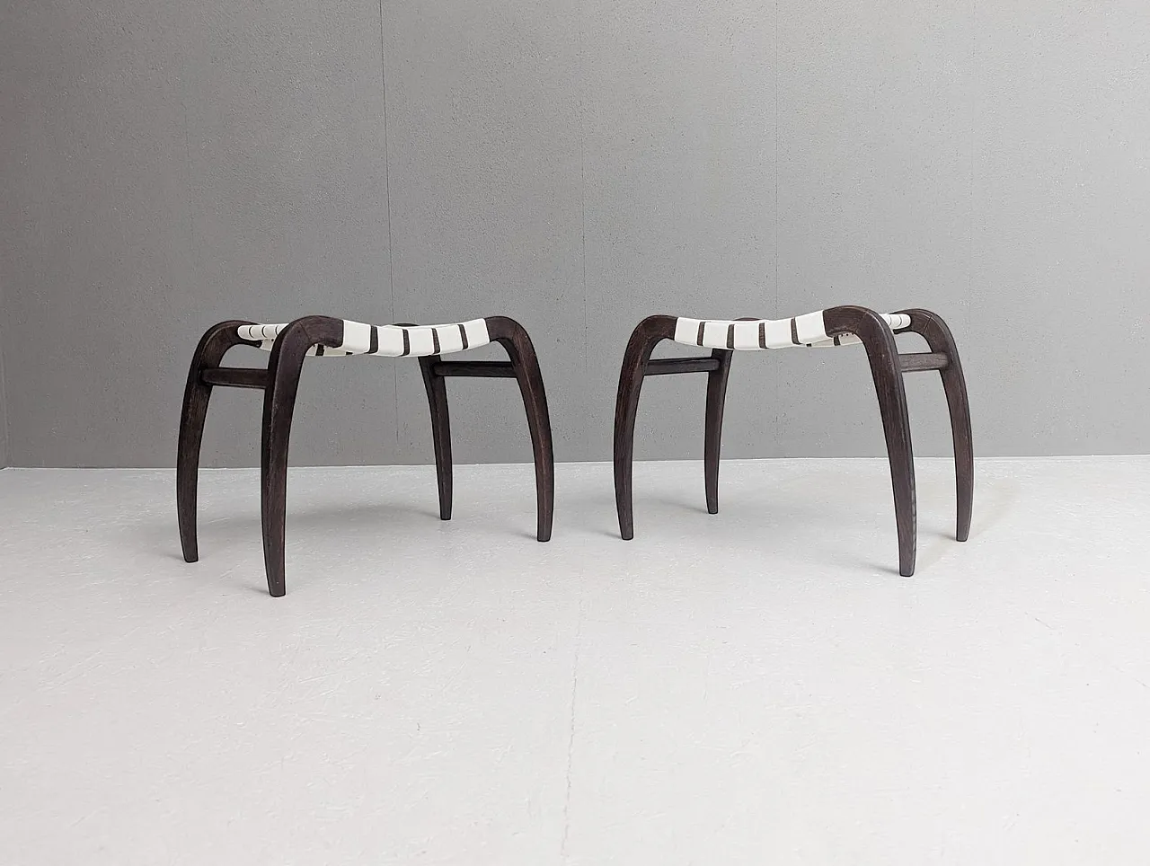 Pair of stools by Ladislav Bartoníček for Krásná Jizba, 1940s 3