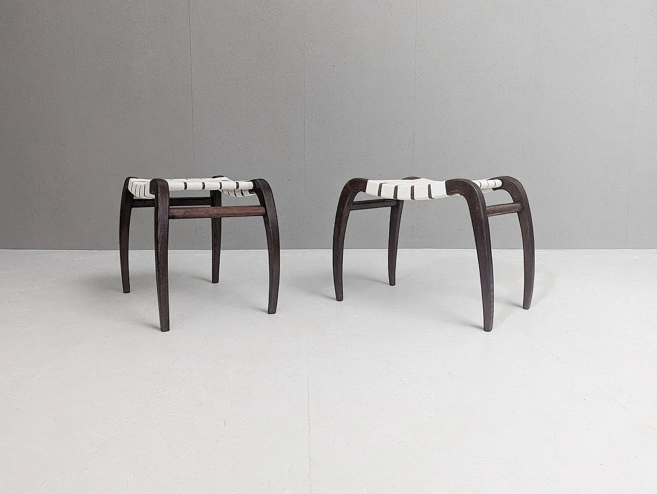 Pair of stools by Ladislav Bartoníček for Krásná Jizba, 1940s 5