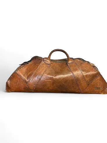 Borsone da viaggio vintage in pelle di Designer, anni '60