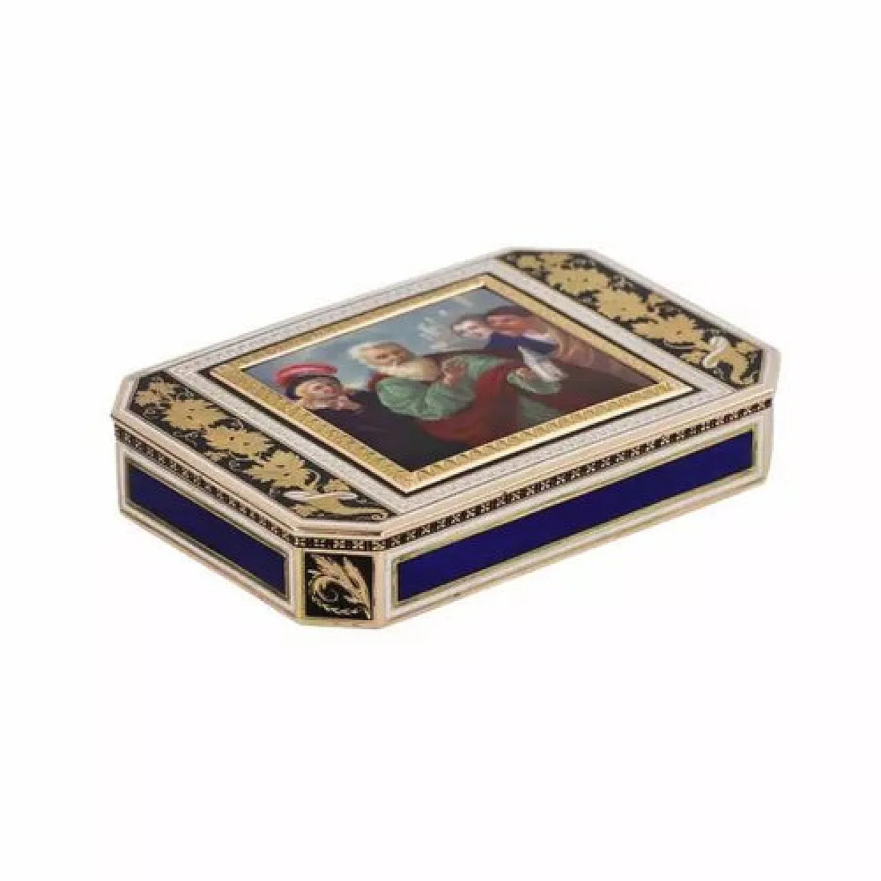 Gold snuffbox with enamel from Hanau, early 19th century 1
