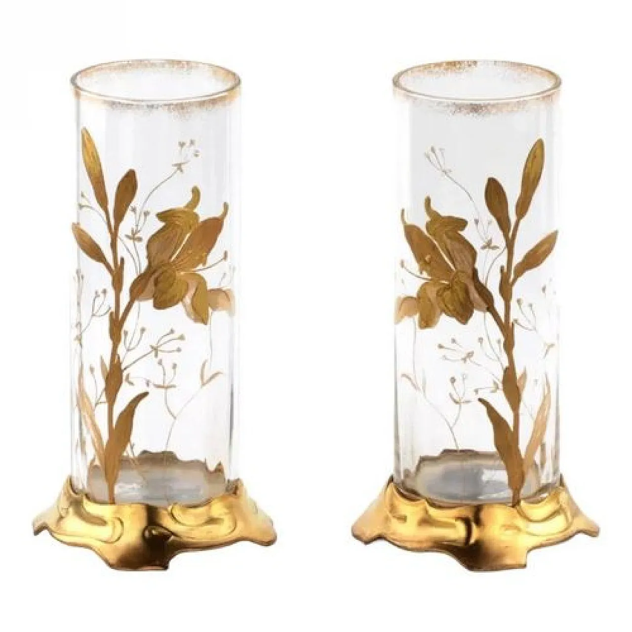 Pair of Art Nouveau decorative vases, 19th century 1