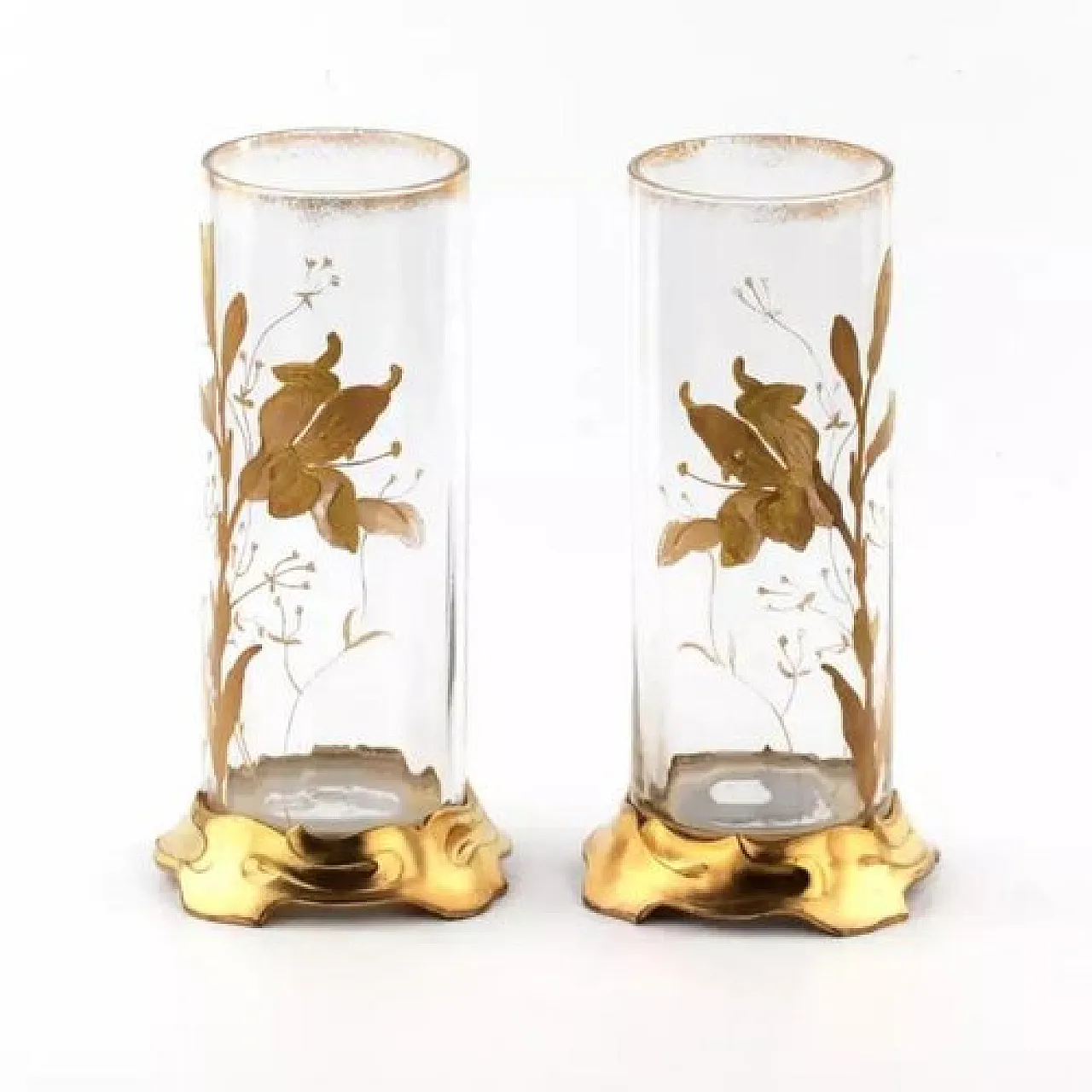 Pair of Art Nouveau decorative vases, 19th century 5