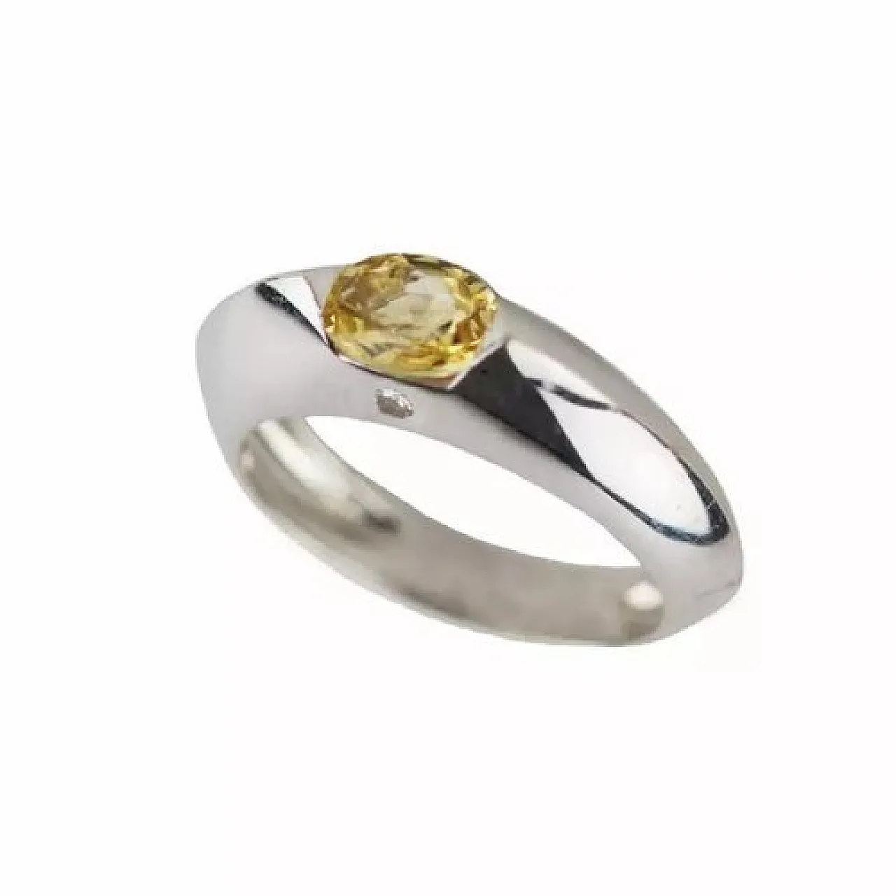 Piaget 18k white gold ring with sapphire and diamond, 20th century 1