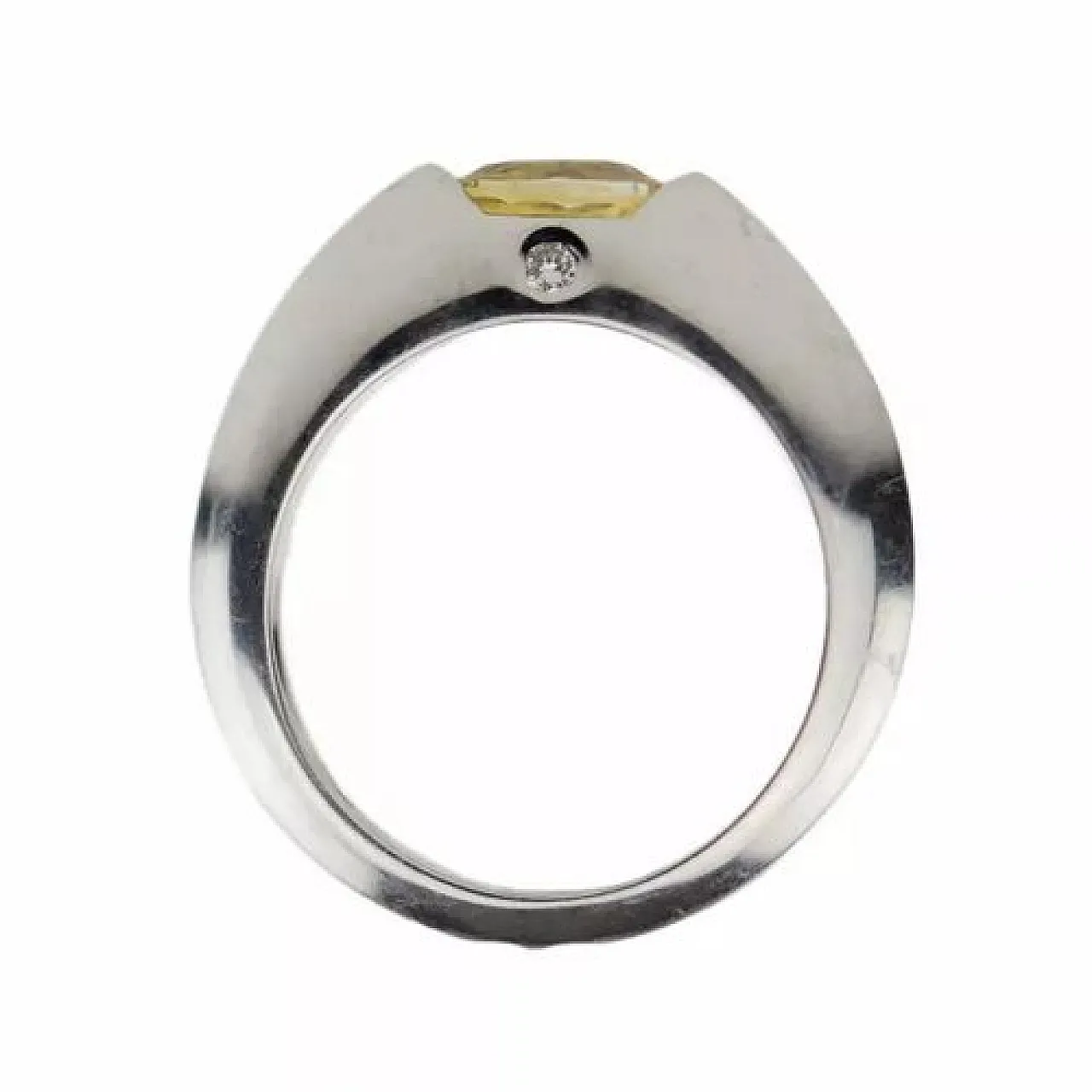 Piaget 18k white gold ring with sapphire and diamond, 20th century 5