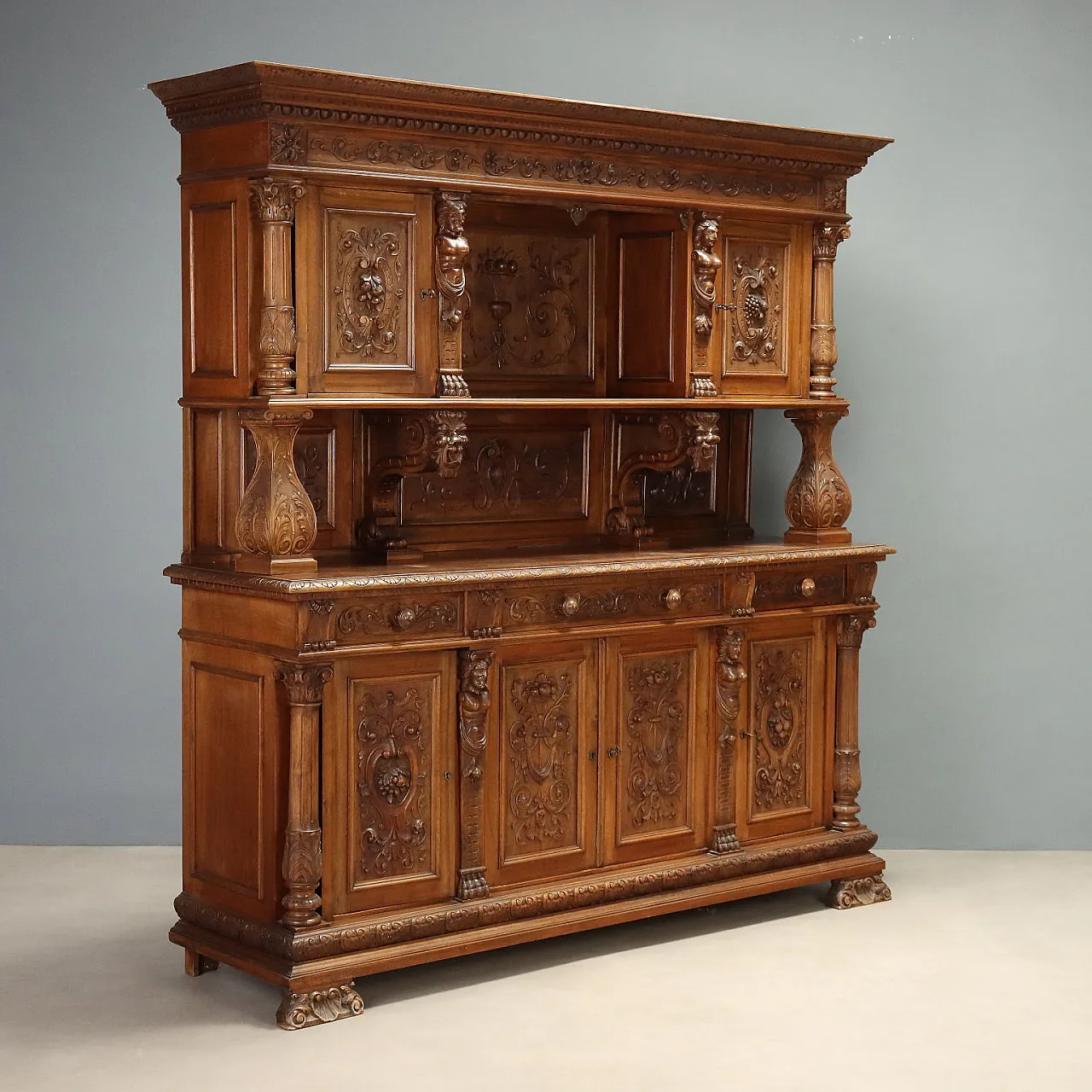 Credenza Neobarocca in noce, '800 1