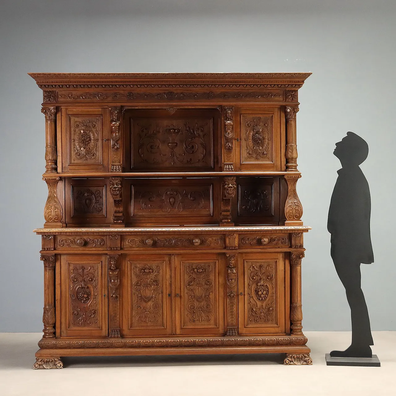 Credenza Neobarocca in noce, '800 2