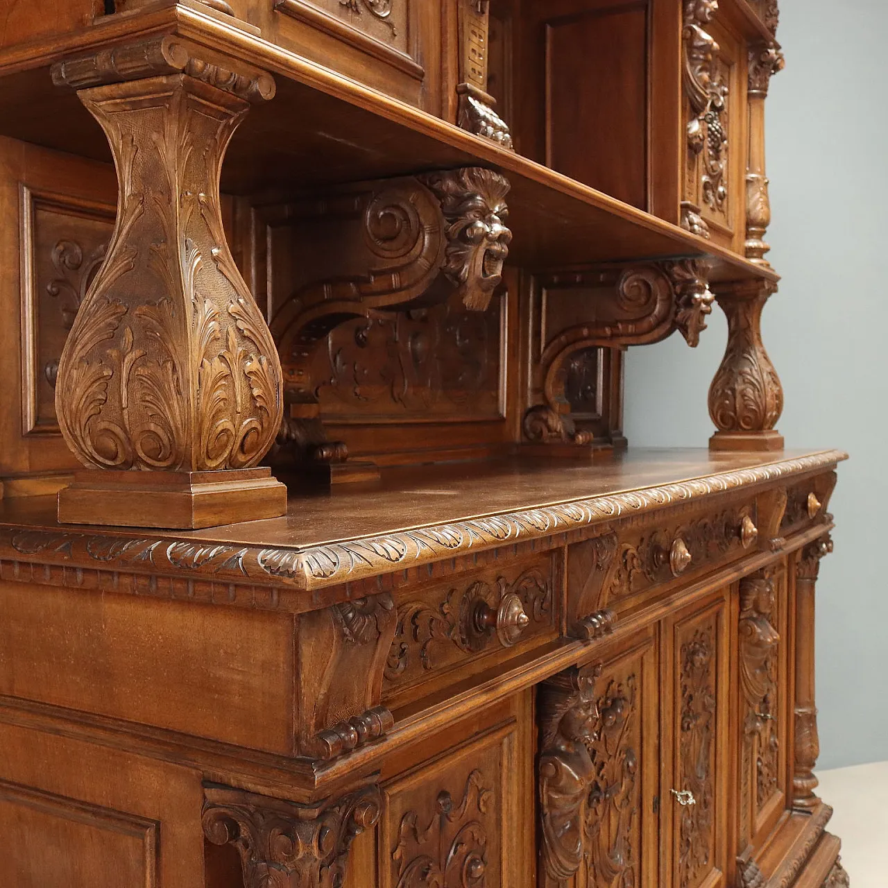Credenza Neobarocca in noce, '800 3