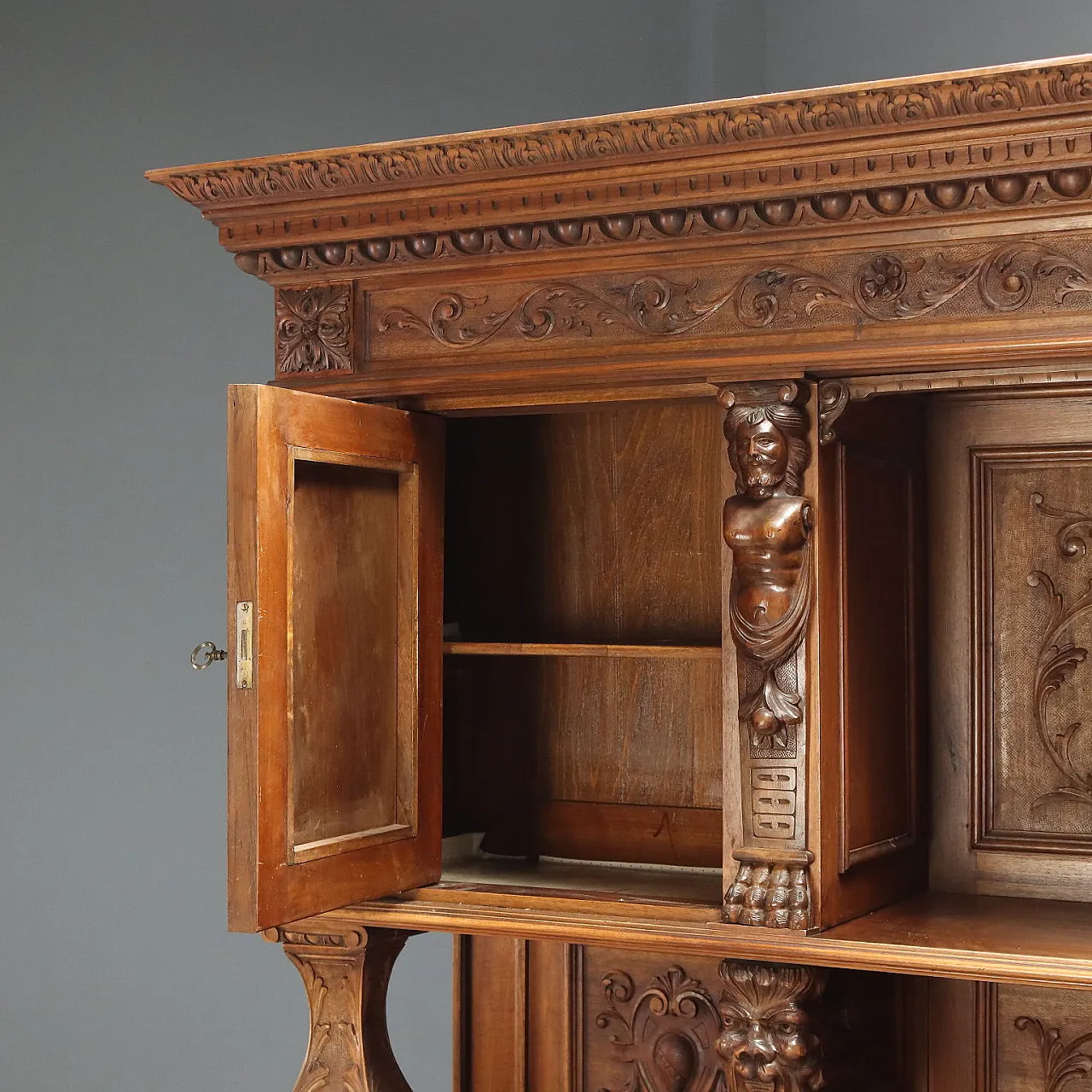 Credenza Neobarocca in noce, '800 5