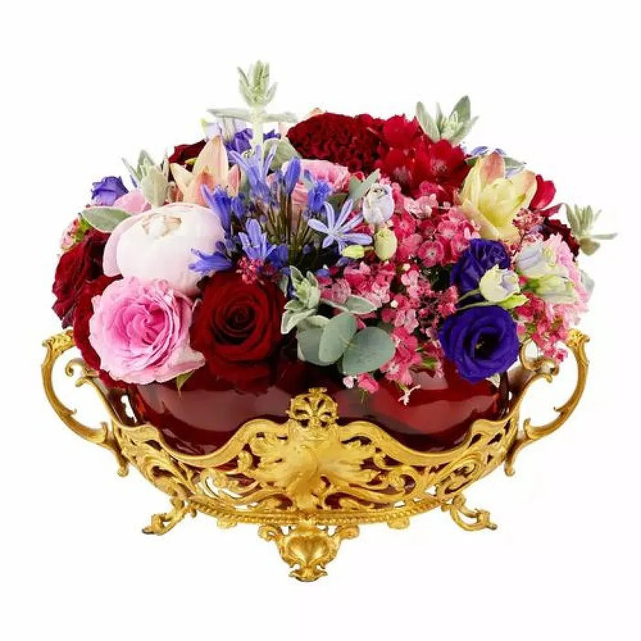 Gilt bronze and amber glass jardinière, 19th century 1