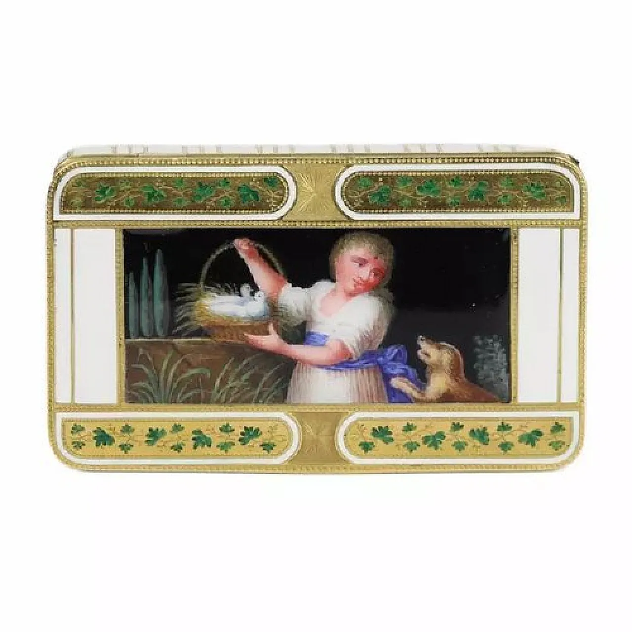 Namelled gold snuff box from Frères Jordan, 19th century 8