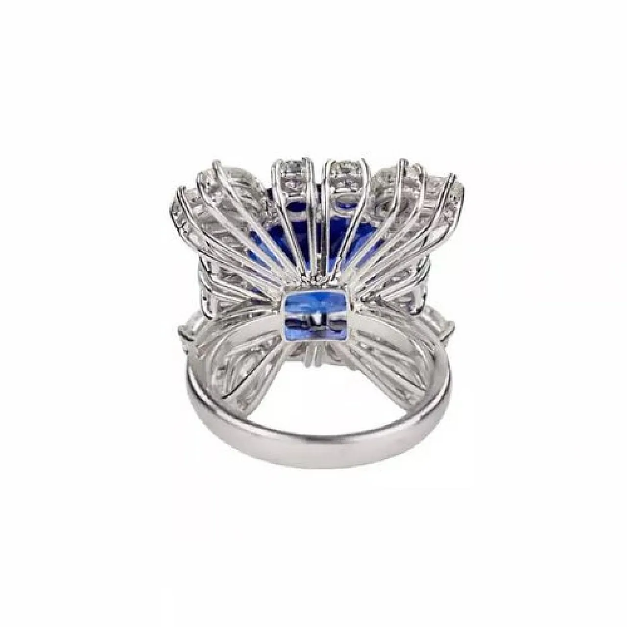 Gold ring with tanzanite and diamonds, 2000s 4