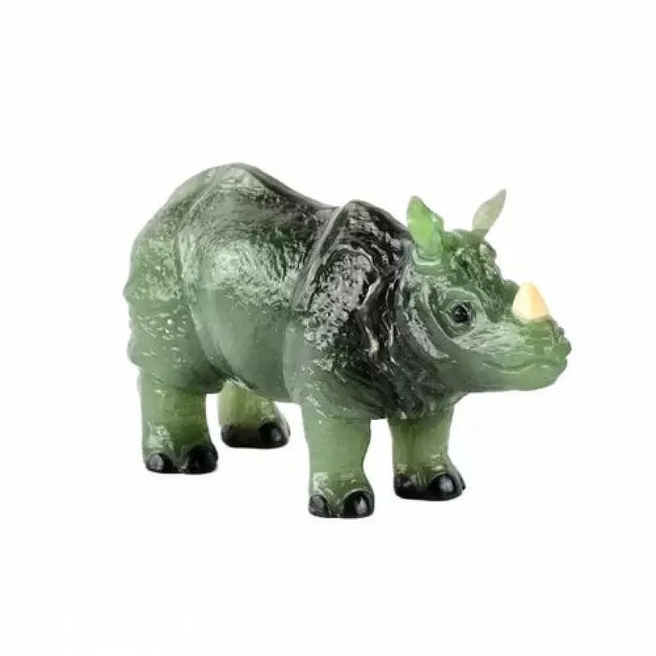 Jade Rhinoceros in the style of Fabergé, 2000s 1