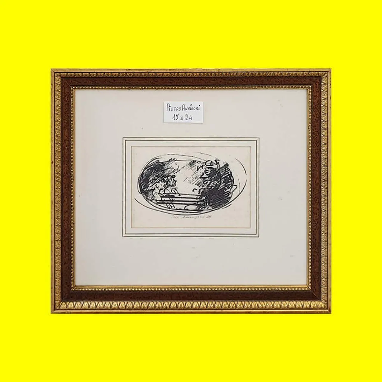 Pietro Annigoni, Abstract Composition, drawing on paper, 1970s 1