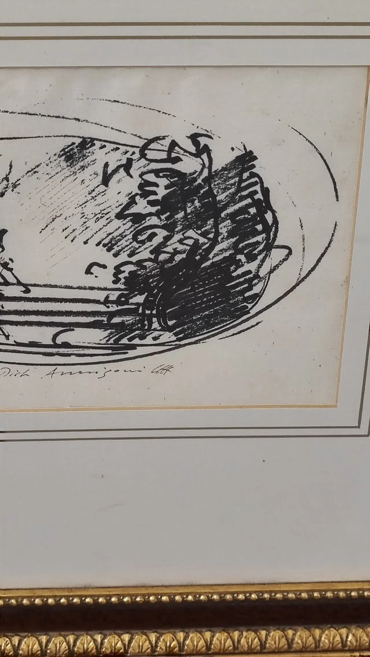 Pietro Annigoni, Abstract Composition, drawing on paper, 1970s 2