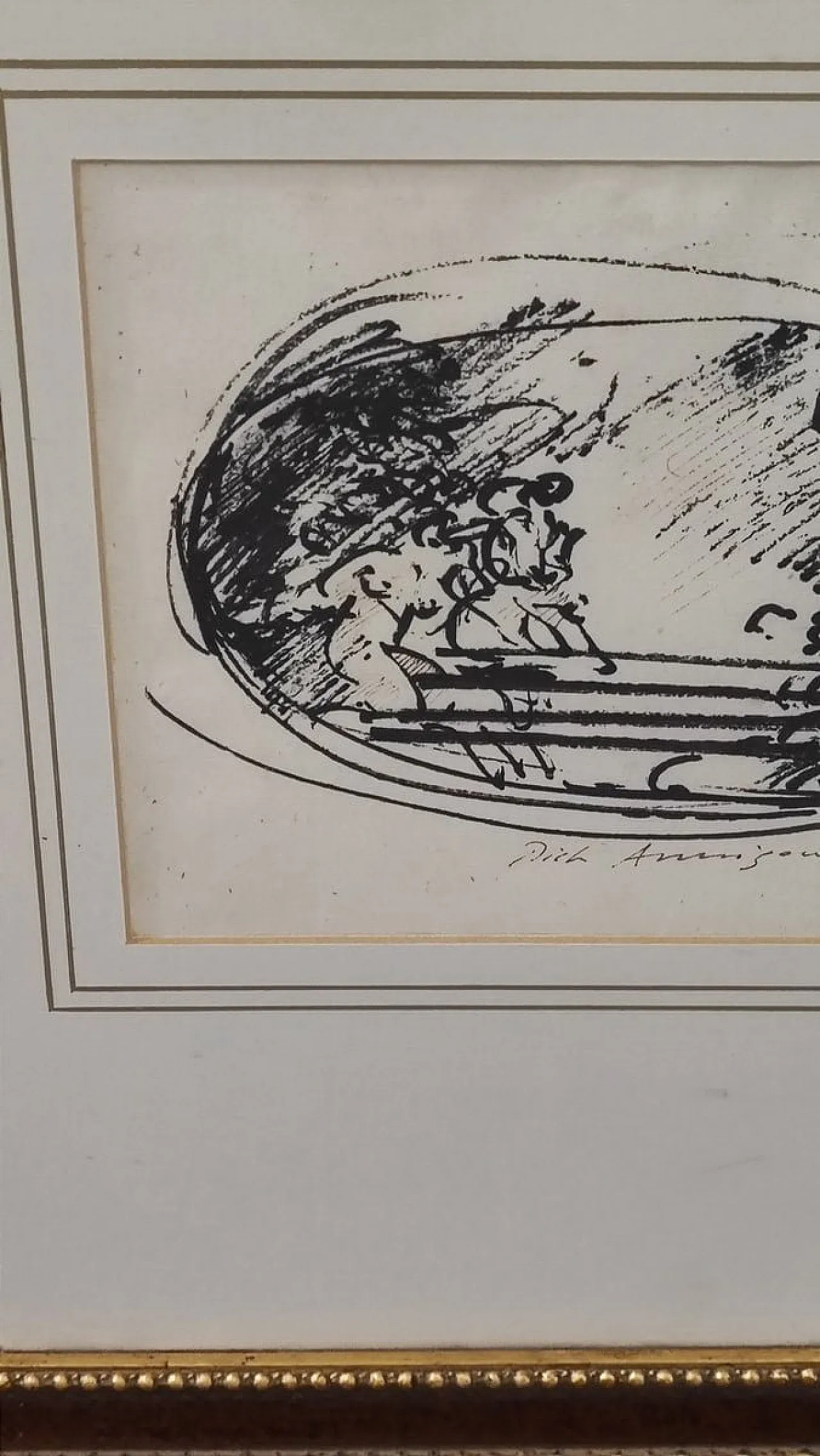 Pietro Annigoni, Abstract Composition, drawing on paper, 1970s 3
