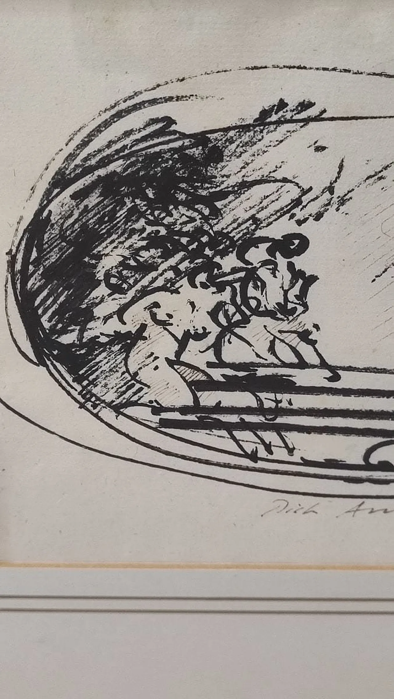 Pietro Annigoni, Abstract Composition, drawing on paper, 1970s 4