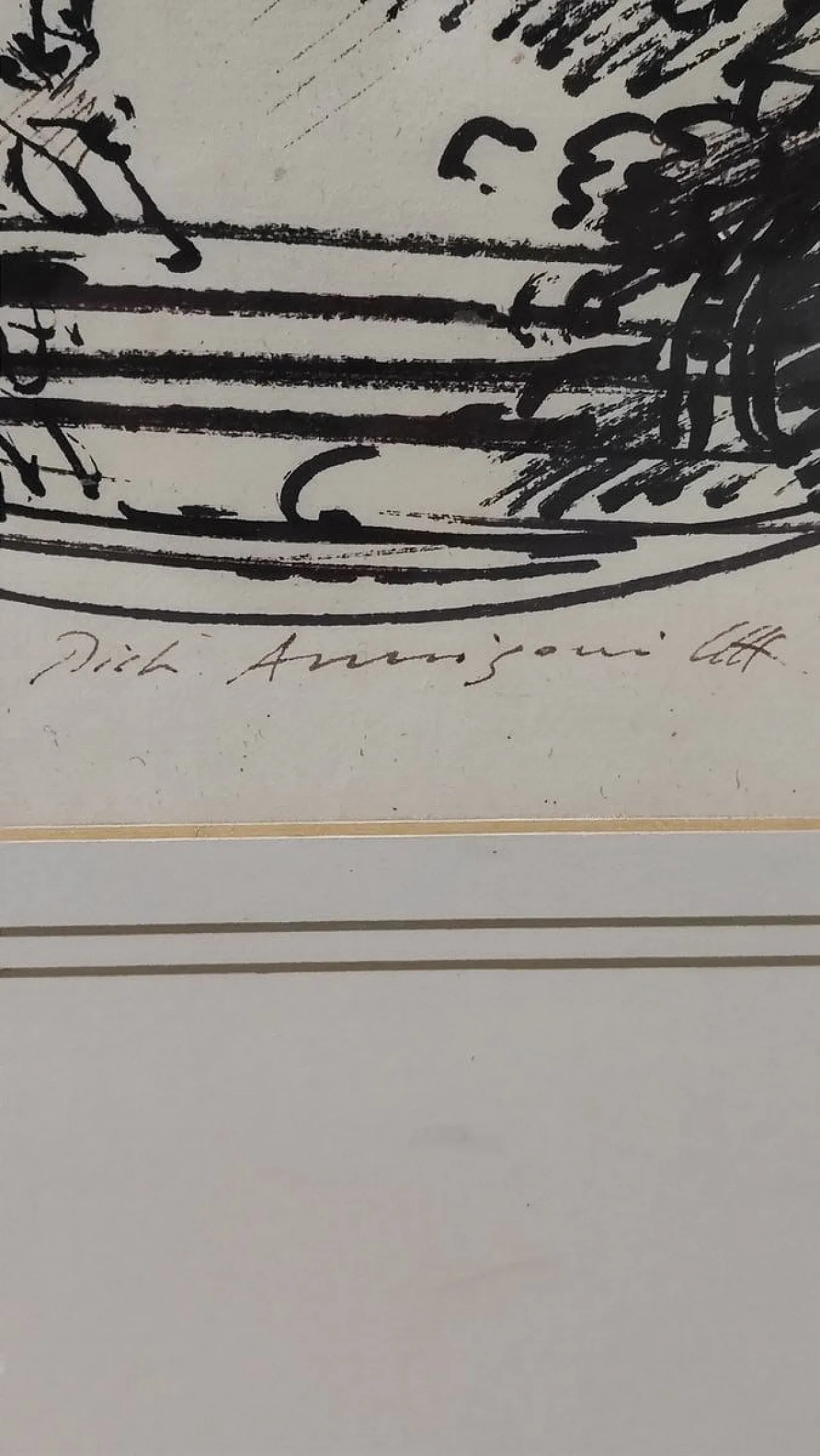 Pietro Annigoni, Abstract Composition, drawing on paper, 1970s 6