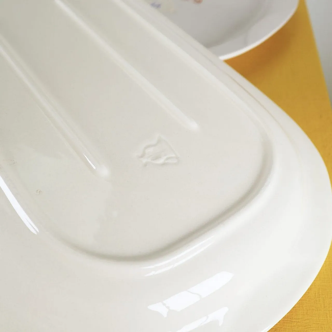 6 Piatti Mulino Bianco ovali in ceramica bianca, anni '80 8
