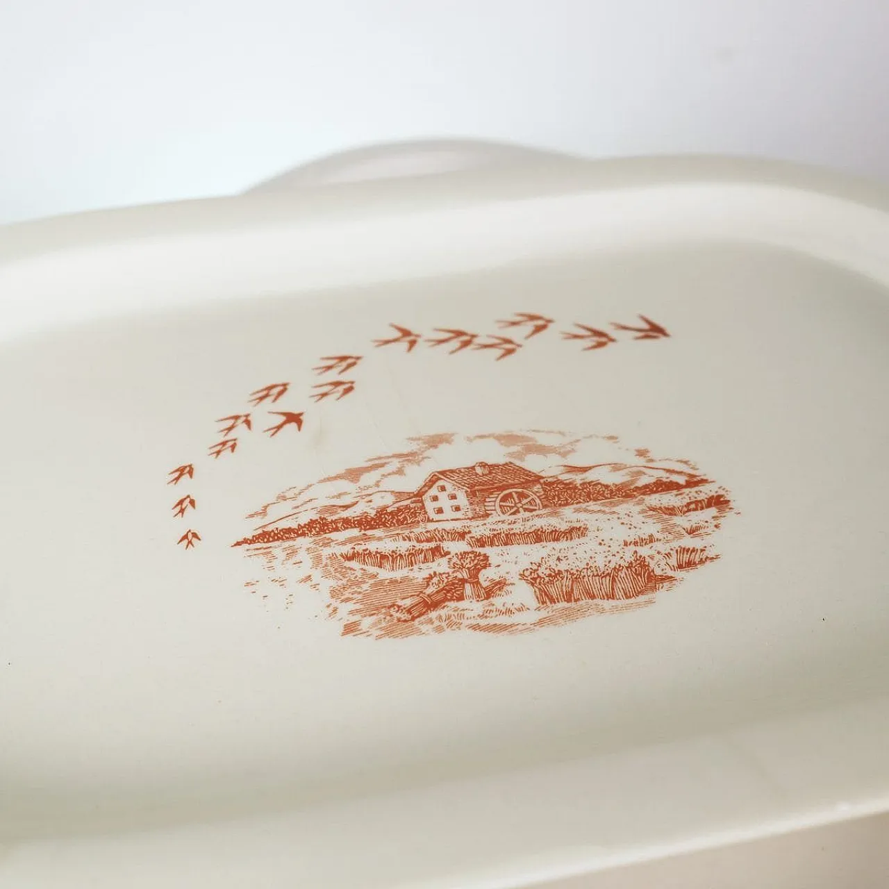 6 Piatti Mulino Bianco ovali in ceramica bianca, anni '80 9