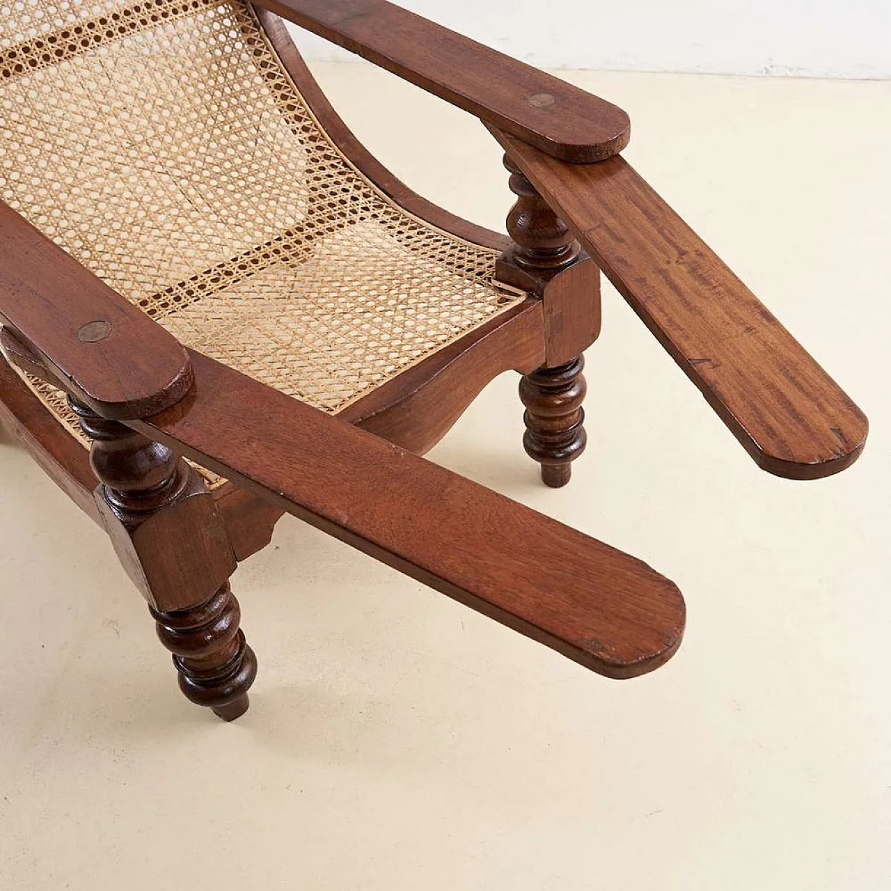 Colonial Style Fireplace Armchair in Vienna Straw, 1920s 2