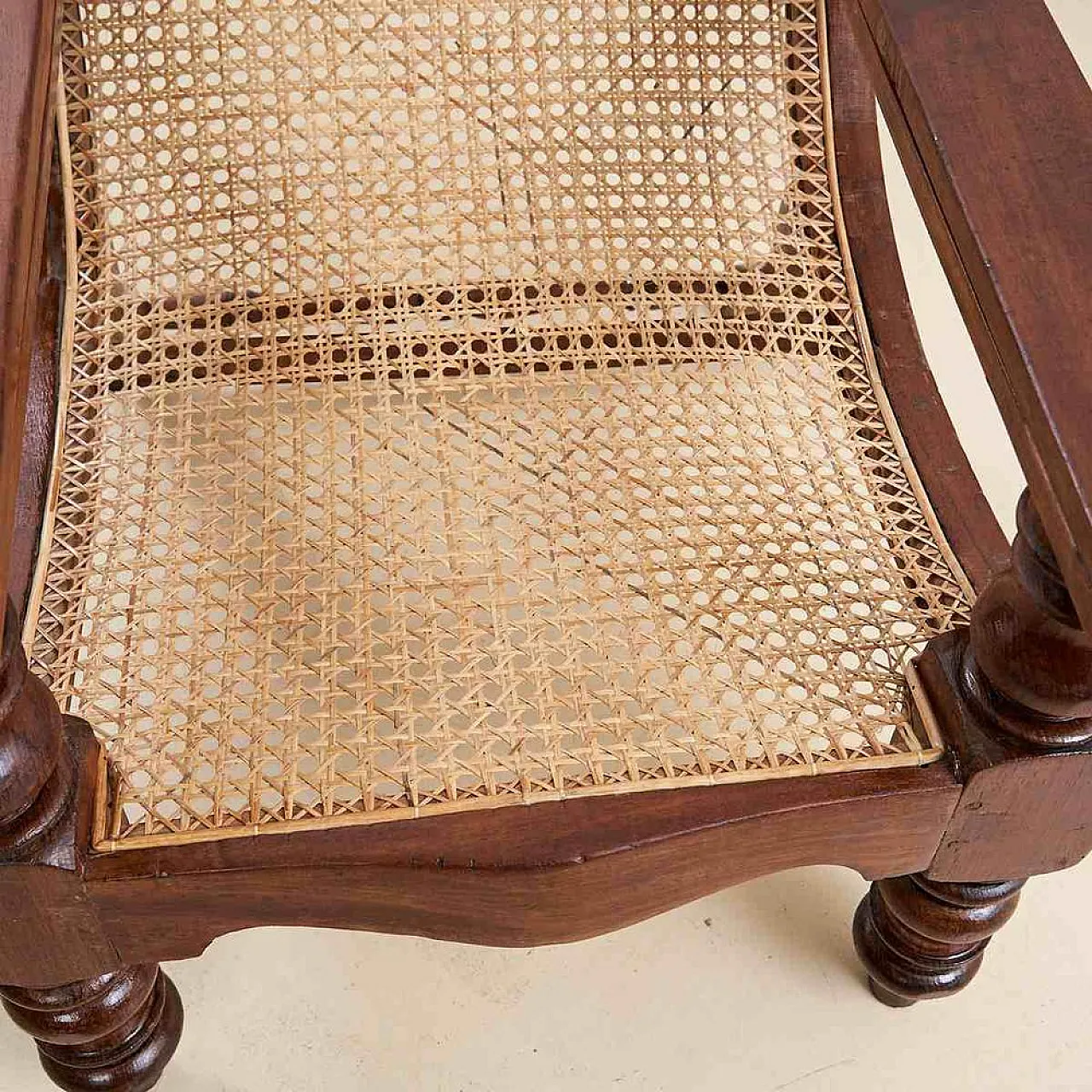 Colonial Style Fireplace Armchair in Vienna Straw, 1920s 5