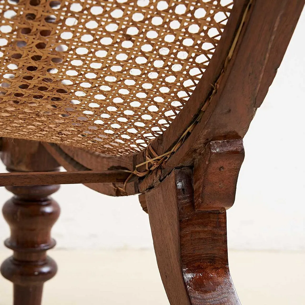 Colonial Style Fireplace Armchair in Vienna Straw, 1920s 9