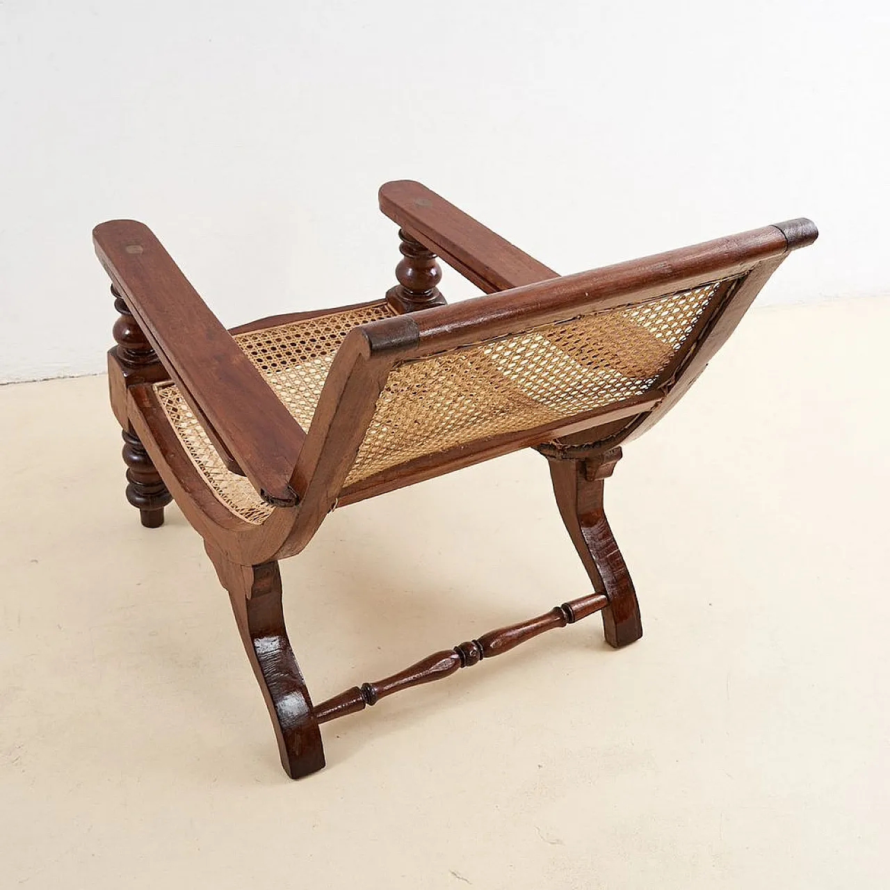 Colonial Style Fireplace Armchair in Vienna Straw, 1920s 11