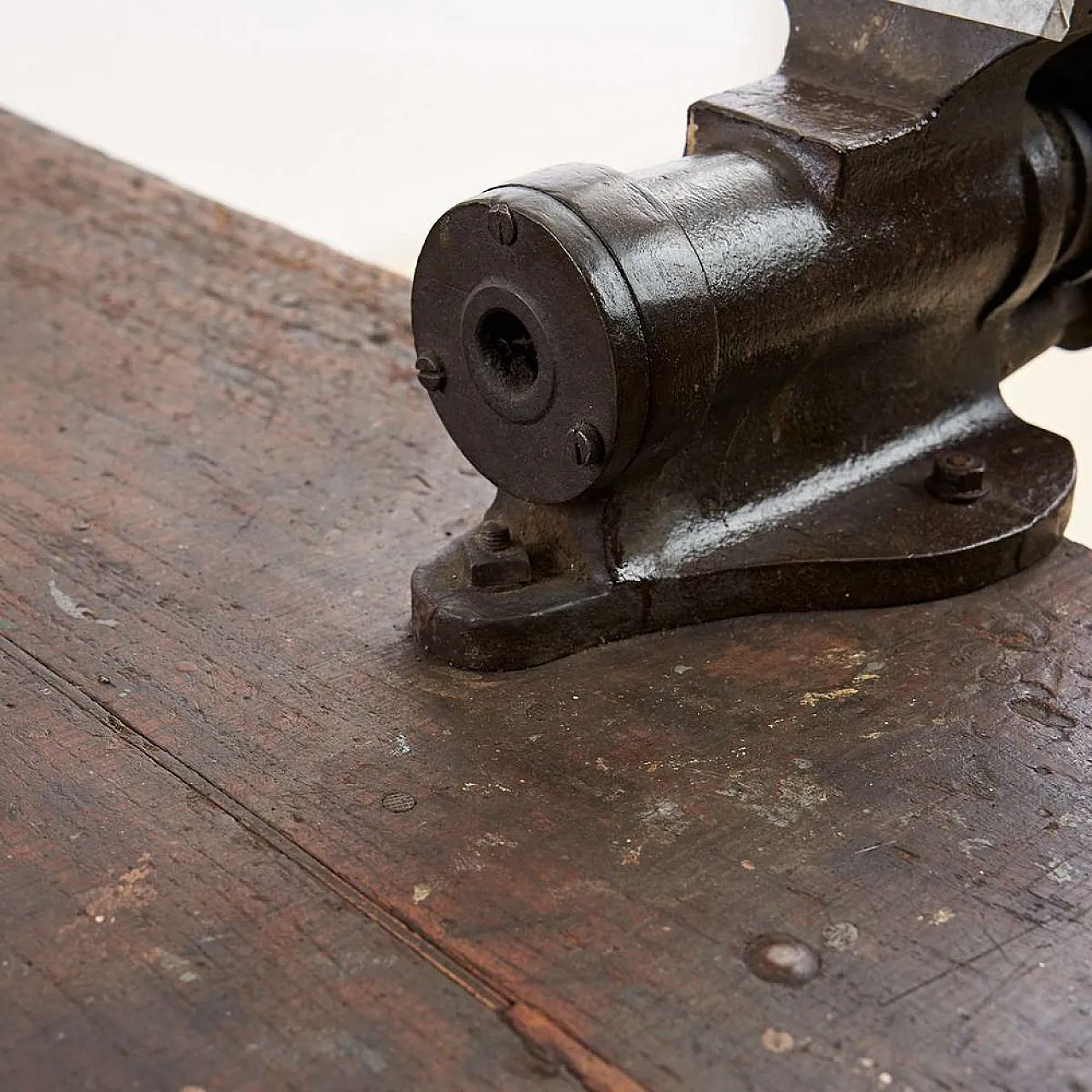 Wooden Work bench with Vice and Drill, 1930s 14