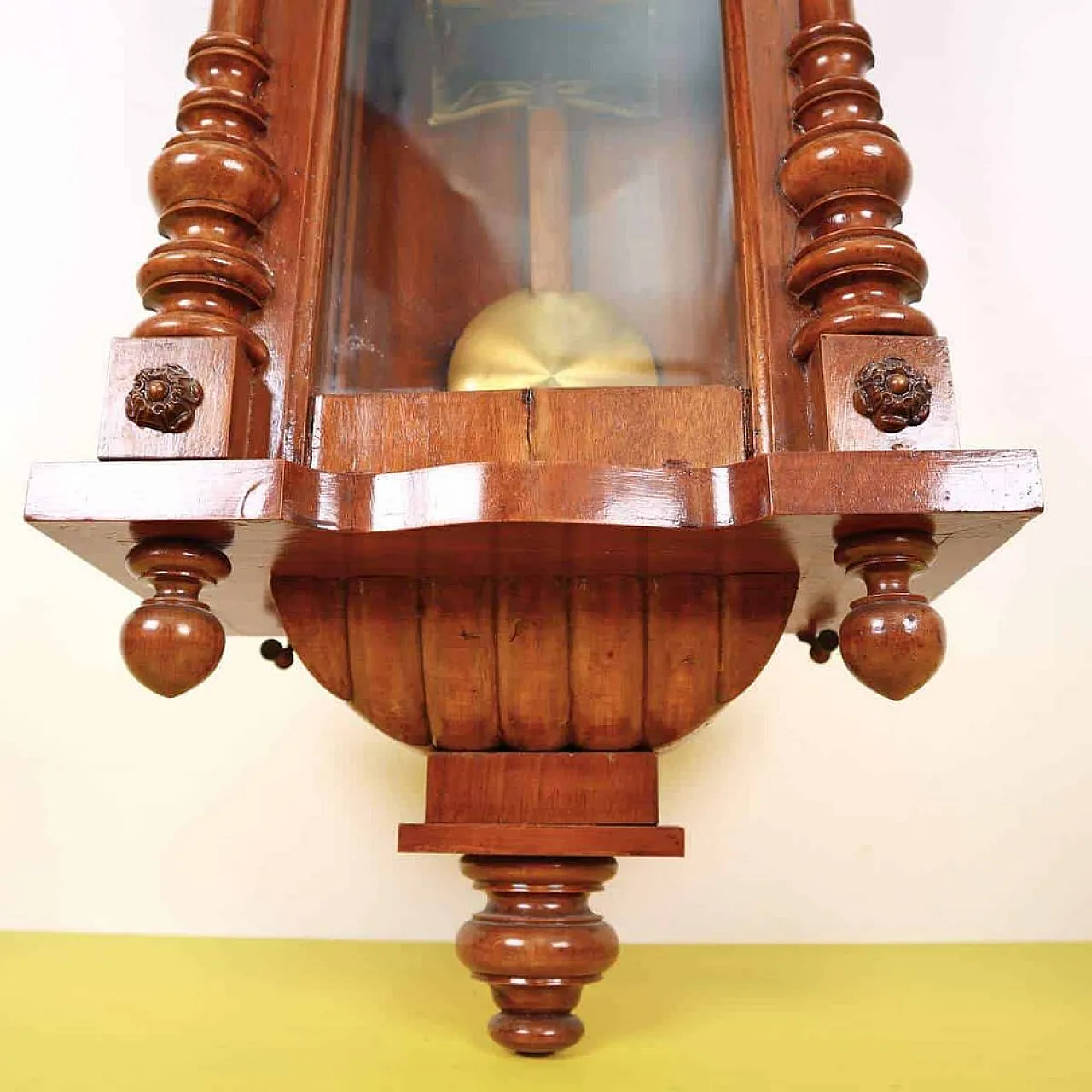 Wall Pendulum Clock in wood eith horse, 20th centrury 2