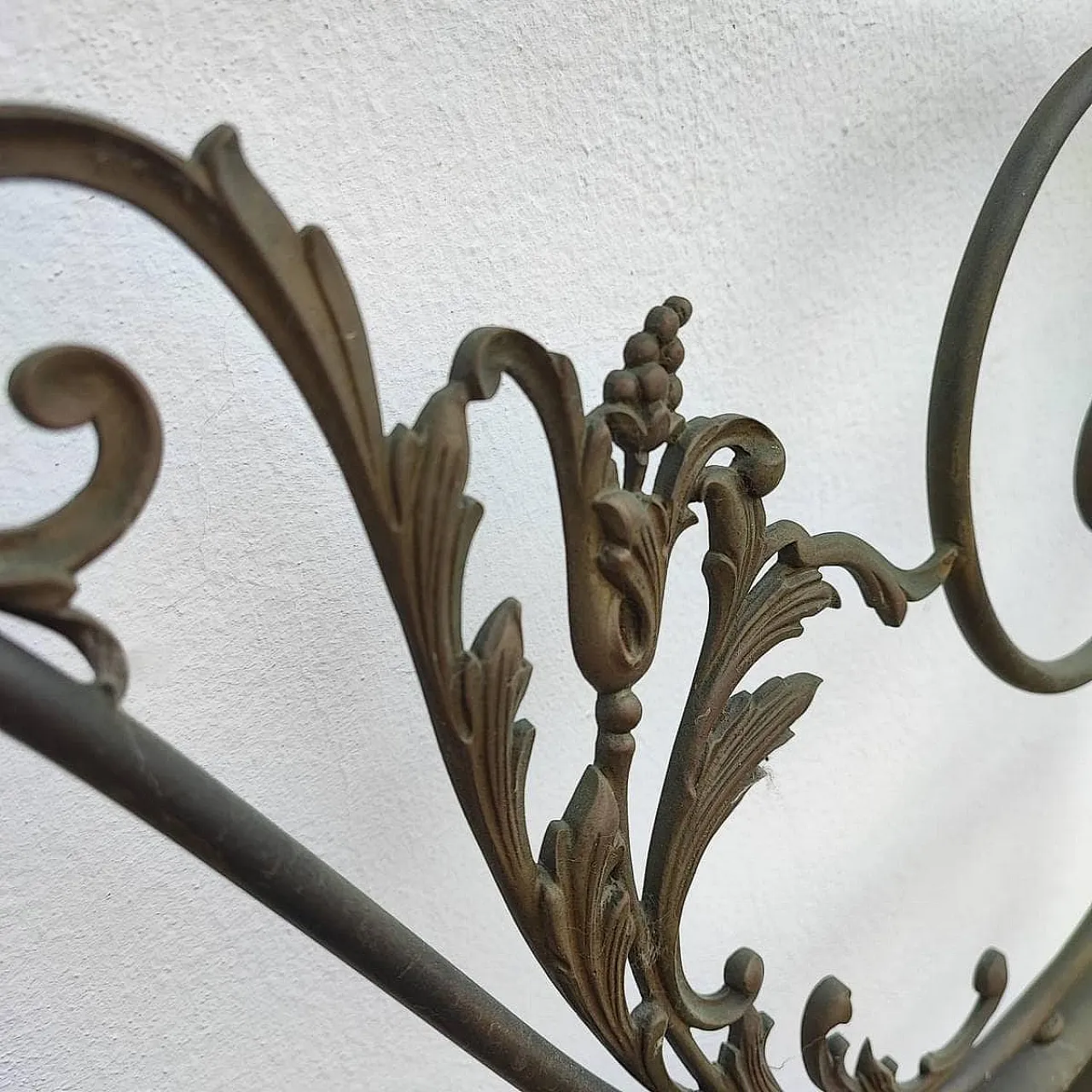Antique Metal Bed with Twists and Decorations, 1970s 5