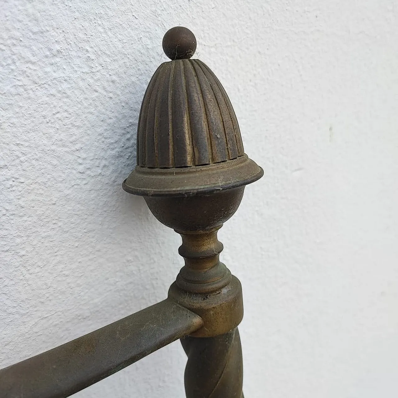 Antique Metal Bed with Twists and Decorations, 1970s 8