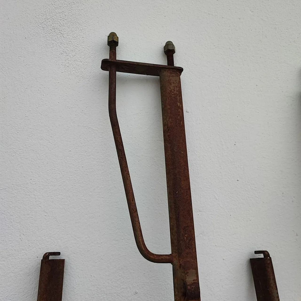 Antique Metal Bed with Twists and Decorations, 1970s 9
