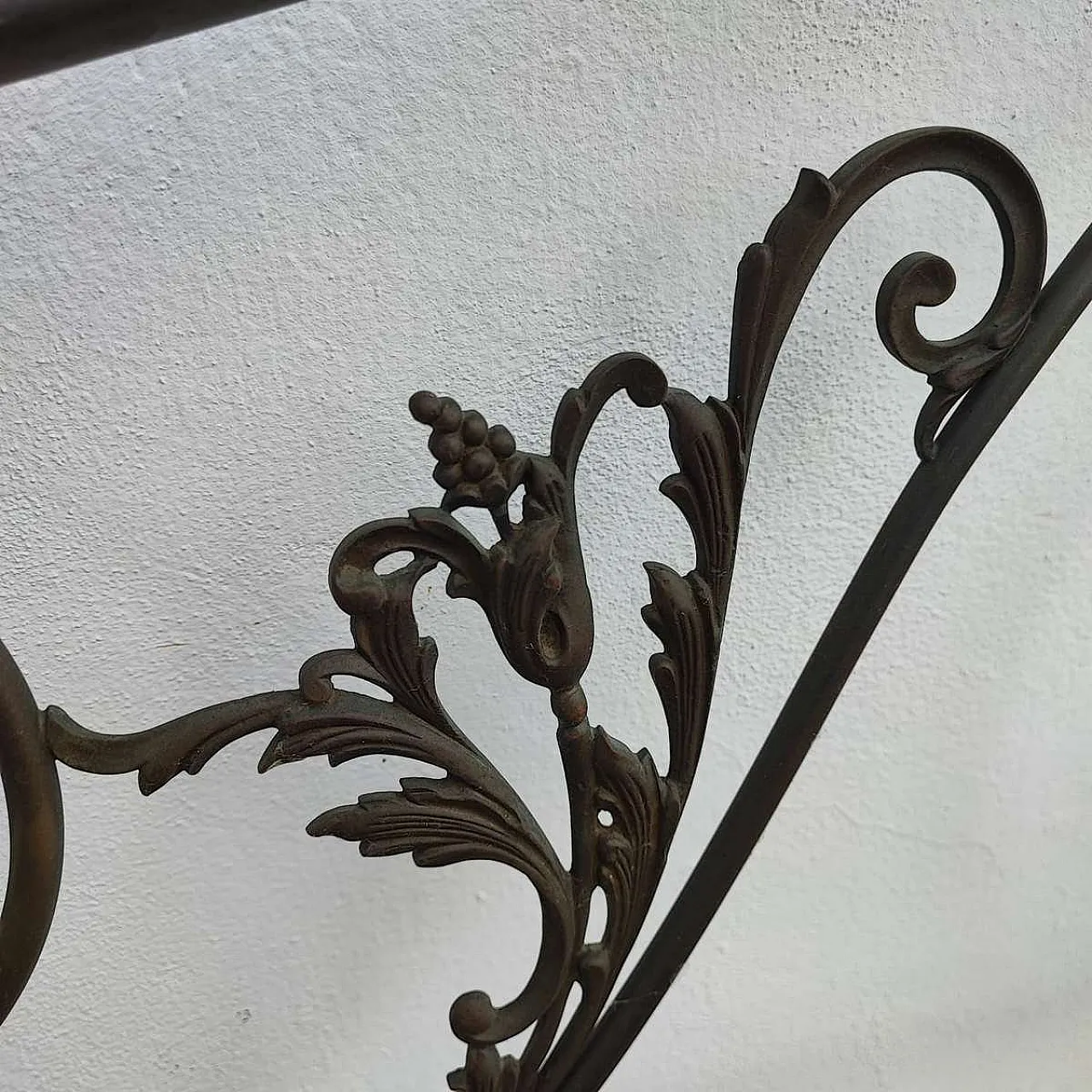 Antique Metal Bed with Twists and Decorations, 1970s 11