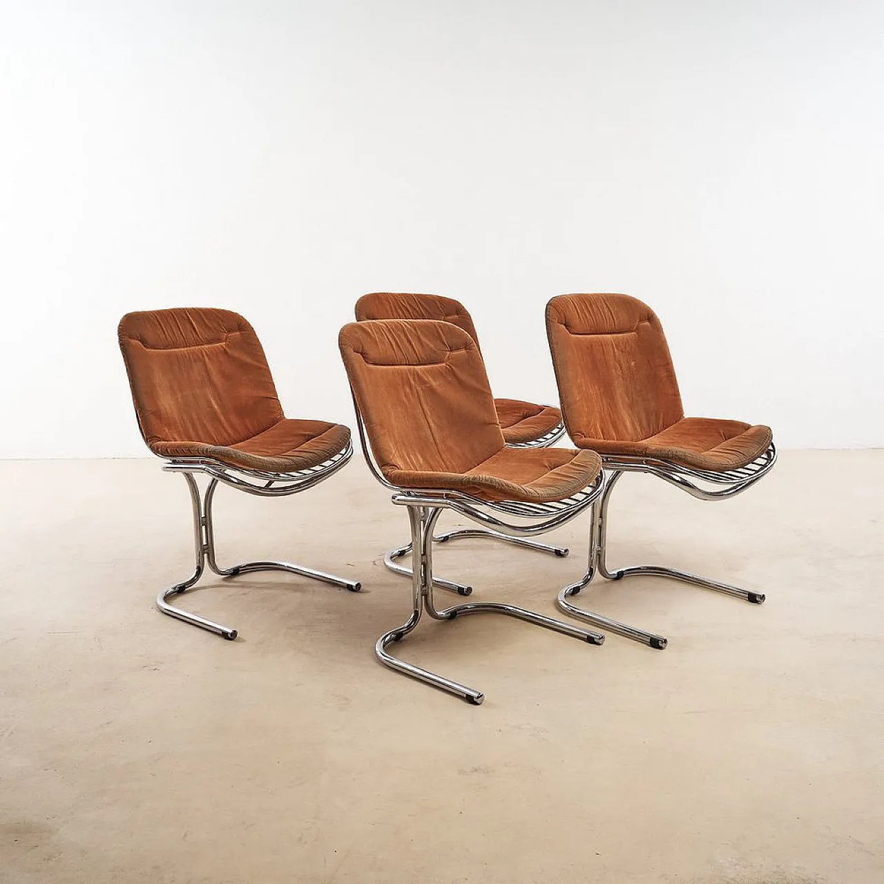 4 Chromed Chairs by Gastone Rinaldi for Rima, 1970s 1
