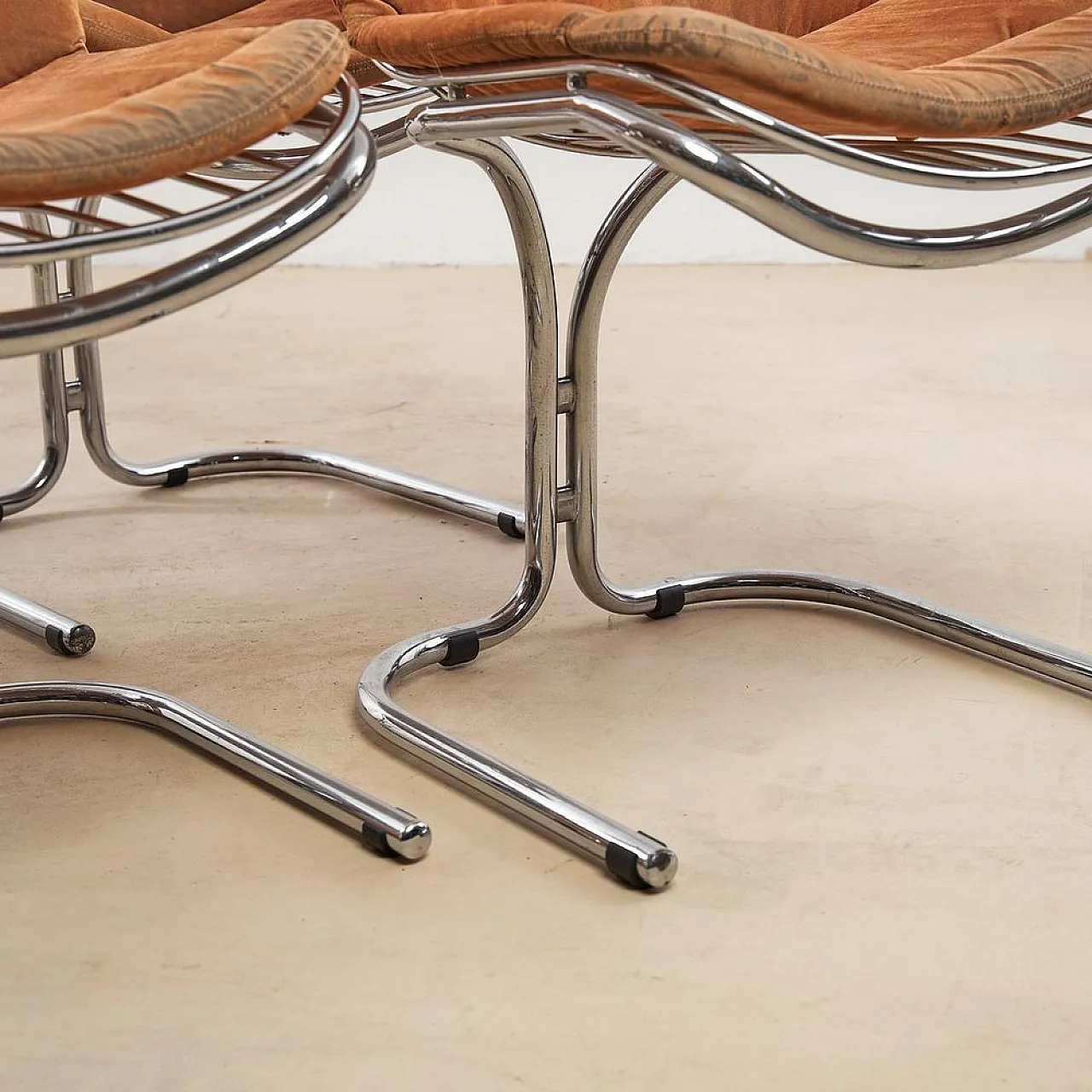 4 Chromed Chairs by Gastone Rinaldi for Rima, 1970s 2
