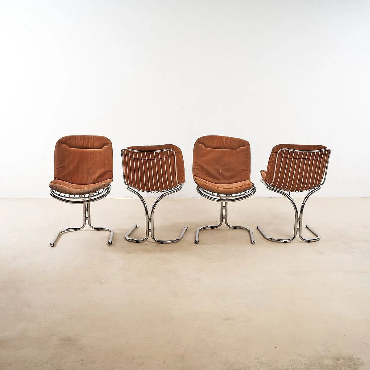 4 Chromed Chairs by Gastone Rinaldi for Rima, 1970s 4